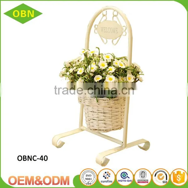 China Most Popular Cheap 100 % Pure Handmade Custom Decorate Wicker Flower Basket With Steel Frame photo-6