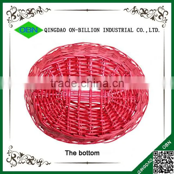 Hand Woven Red Wicker Gift Basket for Christmas photo-5