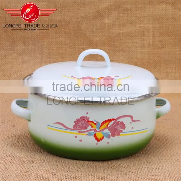 Competitive Price Enamel Drum Shape Cooking Pot Enamel Cassrole photo-2