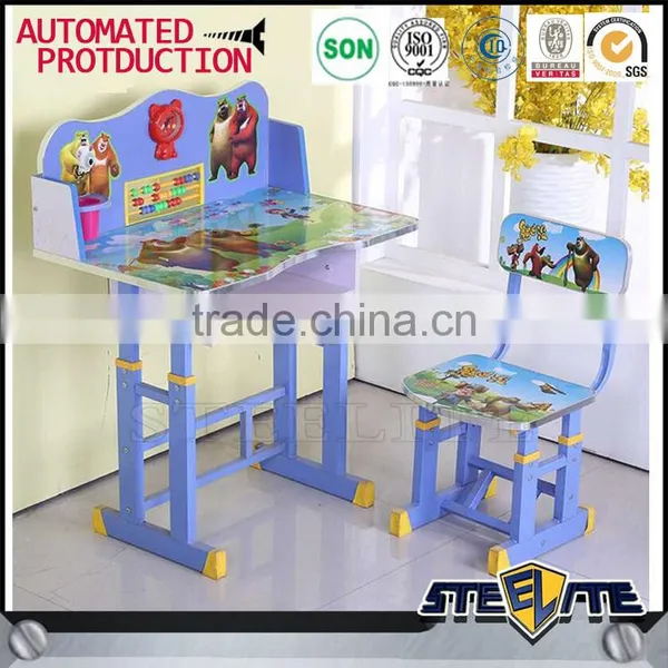 Cheap Height Adjustable Kids Table Student Study Desk Children Desk and Chair Set for Learning Writing photo-5