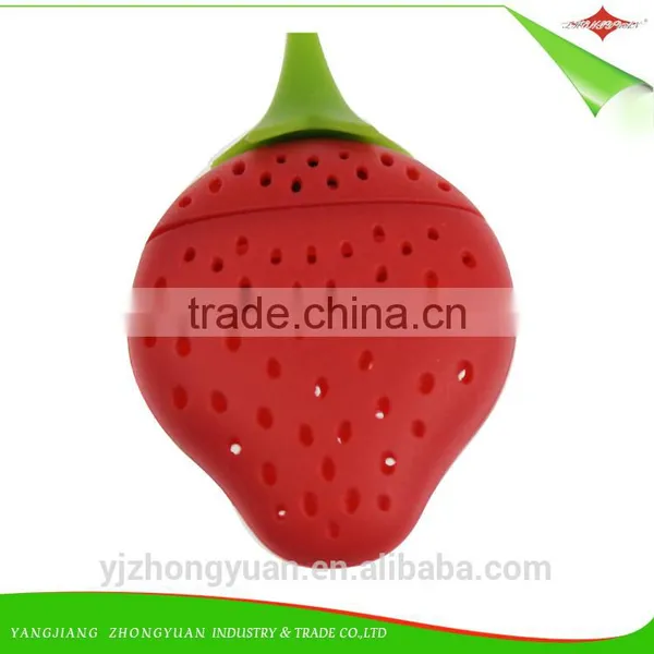 ZY-F1126 Cute Strawberry Design Silicone Tea Leaf Strainer Infuser Diffuser Filter photo-5
