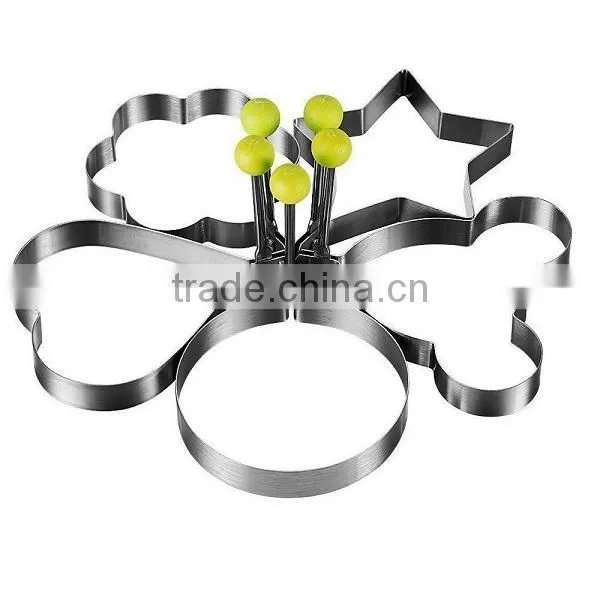 Stainless Steel Fried Egg Mold Pancake Mold Kitchen Tool Pancake Rings With Oil Brush 5 Pcs Set photo-2