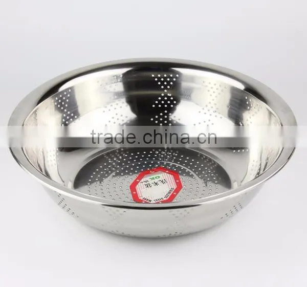 Vegetables Basin Stainless Steel Pots Vegetables Drain Basket Cooking Vegetables Basket Fruit Bowl 28cm photo-2