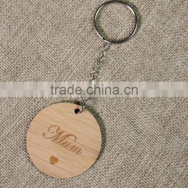 Custom Bamboo Wood Laser Engraved Keyring With Logo photo-5