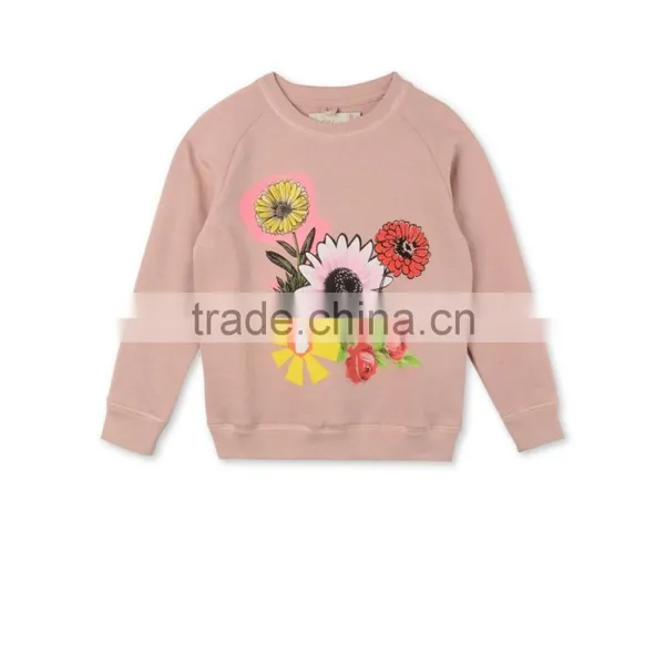 Soft Cotton Fleece Pink Printed Graphic Flowers Betty Hoodies Sweatshirts Sweater Designs for Kids Childern Wear HSs5142 photo-2