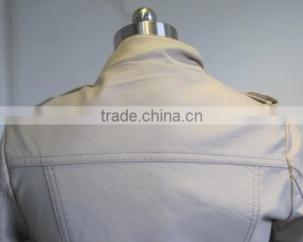 Anti-Wrinkle Feature and Winter Season Ladies PU Leather Jacket photo-4