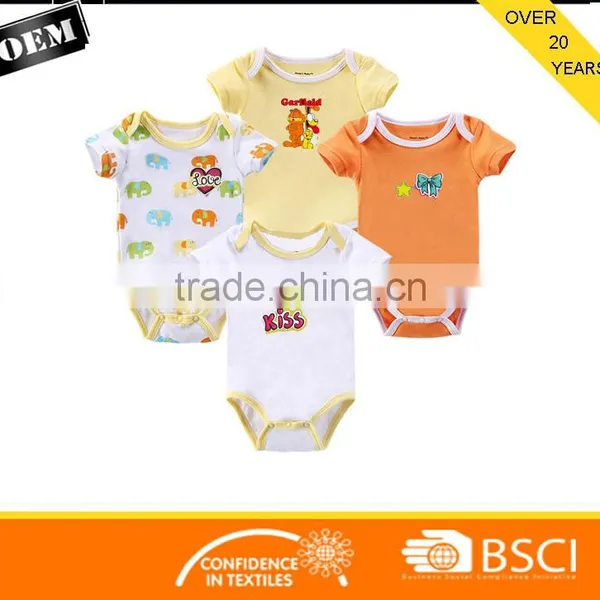 Newborn Clothes Short Sleeve Infant Product Cotton Baby Romper With Printing photo-2