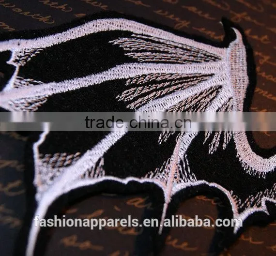 Custom High Quality Embroidered Demon Wings Patch for Clothes Embroidery Patch Made in China Choose Size/color photo-3