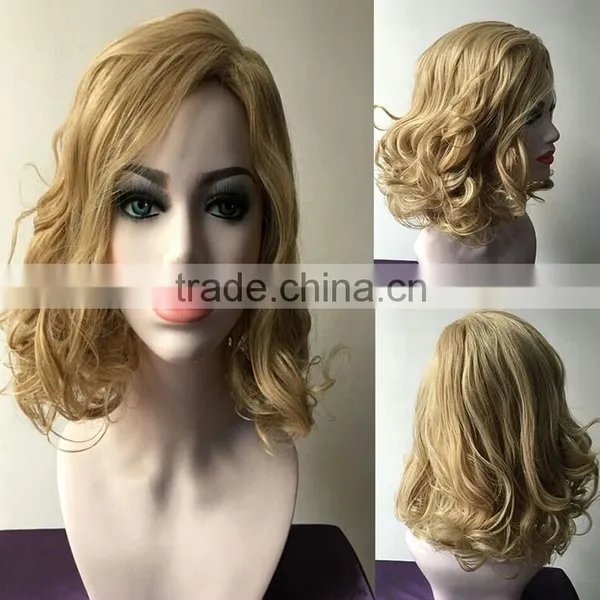 Wholesale Cheap Pice Party Wig Women Bob Blonde Wigs Natural Curly Wave Short Wig photo-4