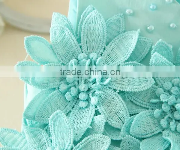 New India and Pakistan Clothing Child Green Handmade Flower Wedding Dress Sweet Girl Fluffy Party Dresses photo-5