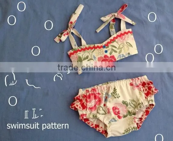 Baby Girls Summer Time Two Pieces Swimsuit Floral and Fruits Patterns From China photo-2