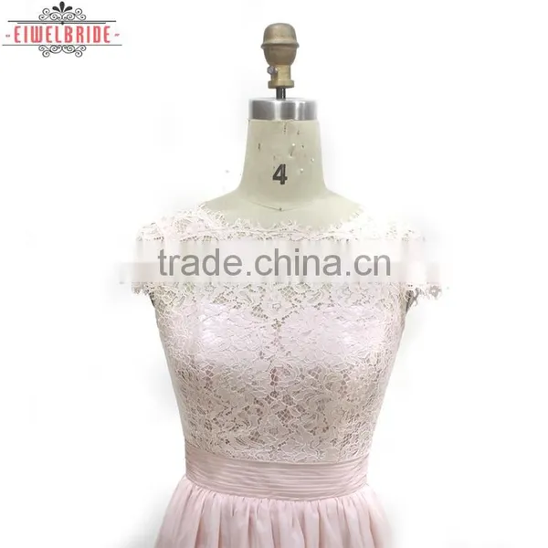 Long Floor-length White Lace Chiffon A Line Bridal Dress photo-2