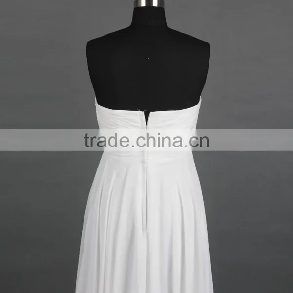 Sweetheart Floor-Length Chiffon White Evening Dress photo-5