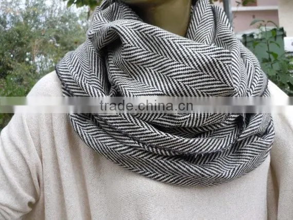 Herringbone Scarf, Mens Scarf, Grey Herringbone Infinity Scarf ,winter Scarf, Cowl Scarf, Women Men Scarves, Accessory photo-4
