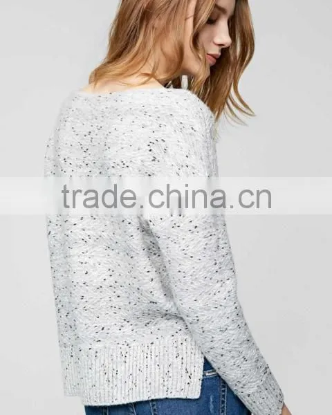 OEM Clothing Manufacturing Knitted Wool Dot Pattern Womens Sweaters With Low Price photo-2