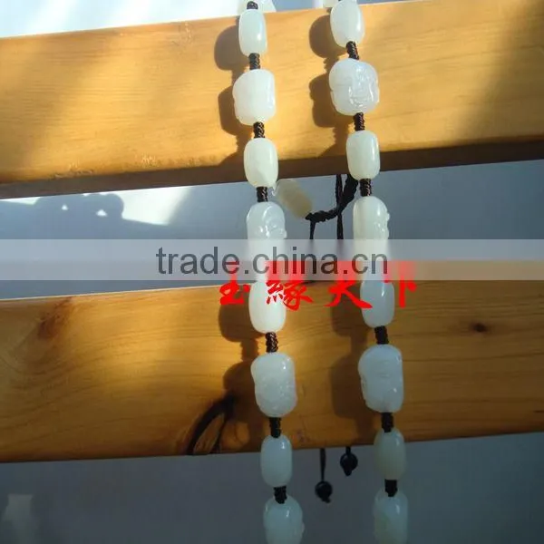 Jewels Jade Hetian Jade Jade Necklace Male Eighteen Arhats Handmade Jade Pendant Necklace Chain Lanyard Mens Genuine Jade Stone photo-6