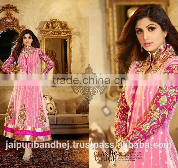 Indian 2014 Bollywood Designer Anarkali Salwar Suit