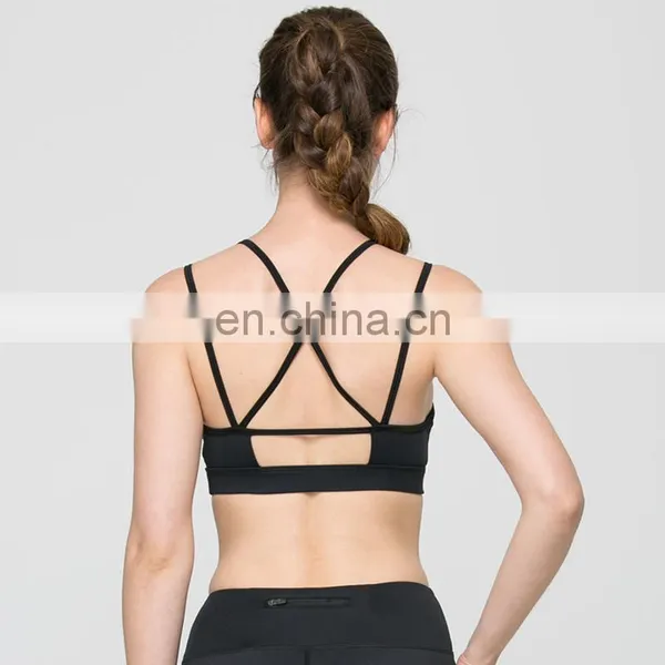 High Quality Cotton and Polyester Women Sexy Yoga Fitness Bra Sports Bra Top photo-5