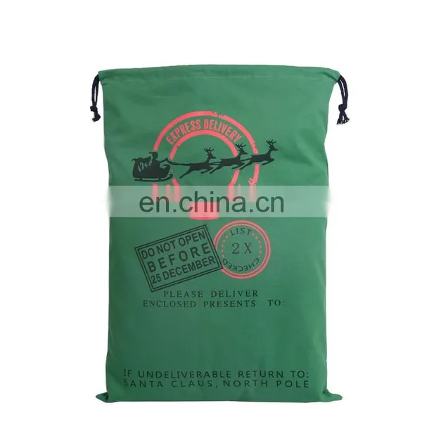 Party Green Cotton Canva Christmas Sacks photo-4