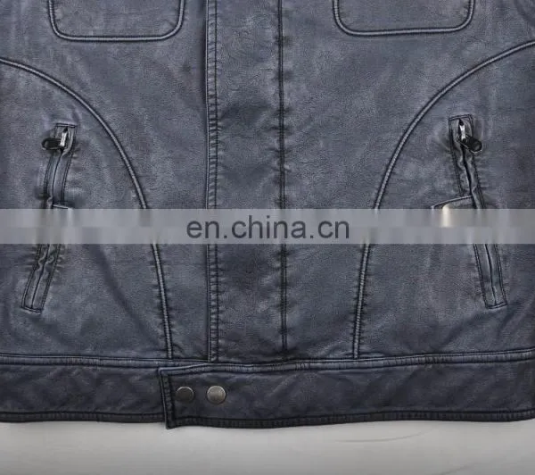 2015 Lastest Fashion Mens Handsome Fur Lined pu Leather Fur Coat photo-5