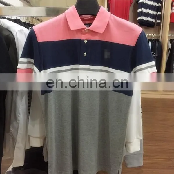 China Supplier Custom Mens Cotton Polo Shirt, Yarn Dyed Stripe Bulk Polo Shirts photo-4