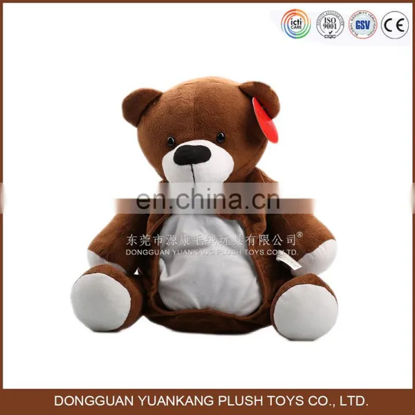 Custom Soft Teddy Bear Shaped Plush Backpacks for School photo-4