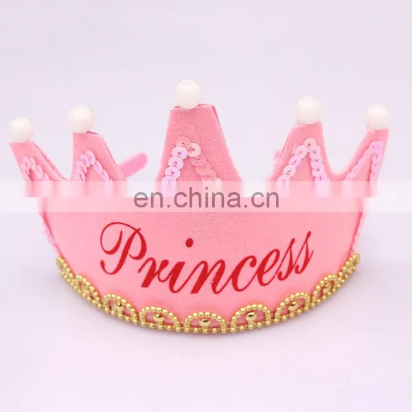 MCH-2317 New Wholesale Party Decoration Led Flashing Happy Birthday King Princess Tiara Crown Headband Hat for Kids photo-6
