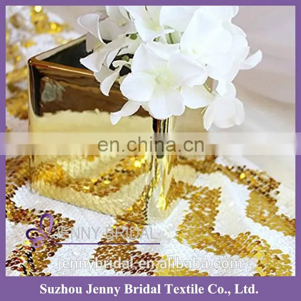 SQN#41 Sequin Fabric Chevron Table Runners Wedding photo-2