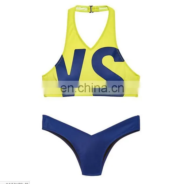 2017 New Style Lady Printing Letter Bathing Swimwear Sexy Bikini