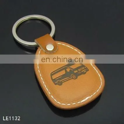 Custom PU Leather Keychain With Printing Your Logo Metal Keyring photo-3