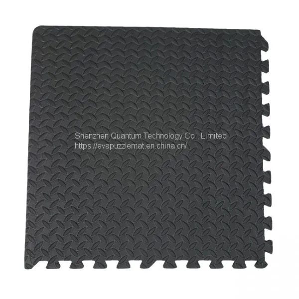 QT MAT Non-toxic Odorless Formamide Below 200PPM 24in x 24in 4pcs/set EVA Foam Leaf Texture Interlocking Gym Puzzle Exercise Mat photo-4