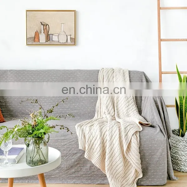 100% Cotton Multi-functional Furniture Protector Cover Jacquard Sofa Slipcover Couch Protection Cover photo-3