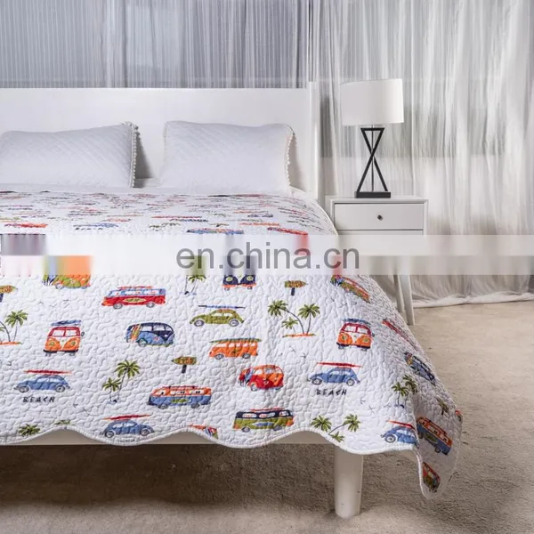 Reversible Kids Quilt Set King Size Lightweight Bedspread Printed Bed Cover All Season Coverlet Bed Set photo-3