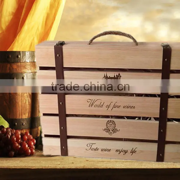 Beautiful Fashion Custom Logo Wooden Wine Box Wine Gift Box