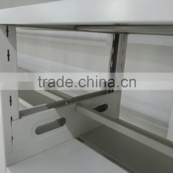 (DL-B1 ) Knock Down 5 Layers Metal Frame Double Side Magazine Rack With Yellow MDF Surface photo-3