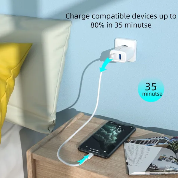 Hot Sale EU US Plug 2USB Port is Suitable for Different Mobile Phone QC3.0 Fast Charge Adapter Charging Plug photo-5