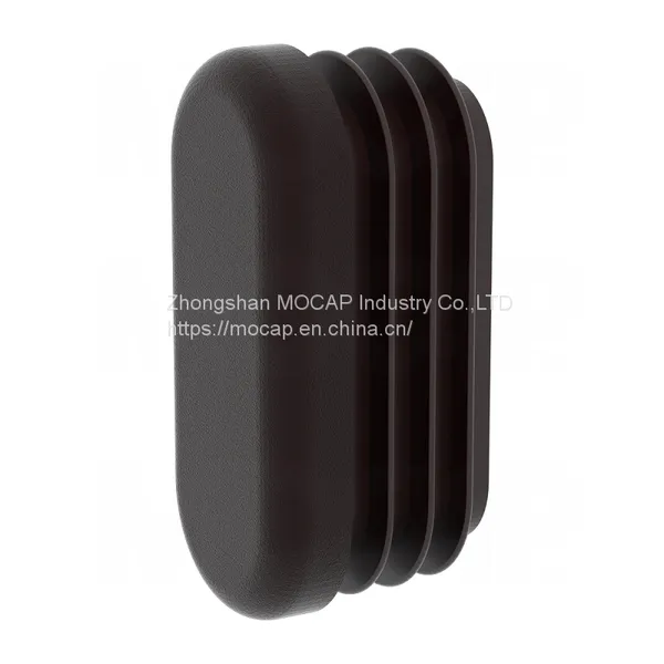 30x15mm Oval Plastic Pipe Plug End Plugs Black PE for Furniture photo-2