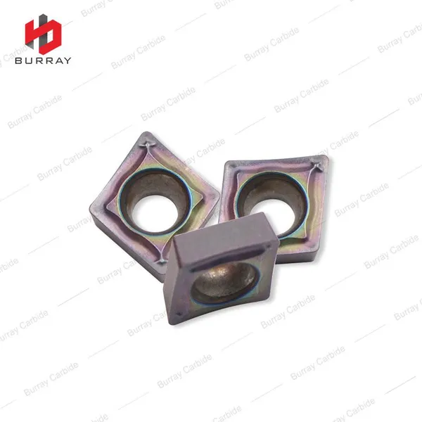 Single-sided CCMT060204-SM Turning Inserts for Semi Finishing and Finishing Positive Rake Low Cutting Forces