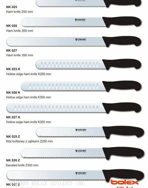 Professional Slicing Knife Lines Ham Slicer Serrated Scalloped Cake Bread Slicer Fluted Edge Ham Keban Roast Beef Slicers Knives Made in China by Bolex photo-5