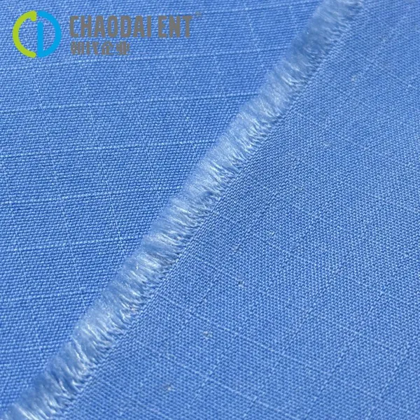 Stretchy Plaid 47%Nylon+48%Cotton+5%Sp 220gsm Woven Canvas Fabric for Workwear photo-2