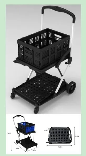 PP Mateial Plastic Heavy Duty Tub Cart Tool Hand Trolley photo-5