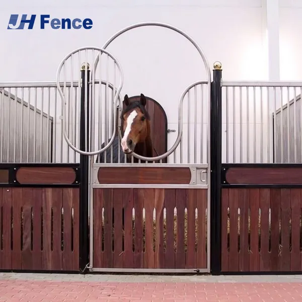 Safe Standard Portable Galvanized Horse Stall Panel Horse Shelter Swing Door Steel Frame Horse Equipment Stables With Roof photo-2