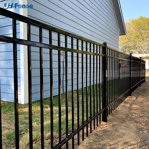 Low Price Carbon Steel Powder Coated Steel Fence Black Steel Fence