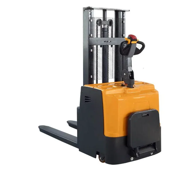 Empilhadeira elétrica completa 1600mm 680mm de largura, empilhadeira de pallet com pedal, novo elevador de pallet elétrico com tração integral e pneus sólidos em promoção