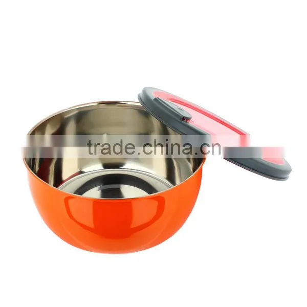Color Tableware Mixing Bowl Tiffin Box Stainless Steel Keep Food Fresh Storage Boxes With Plastic Lid photo-5