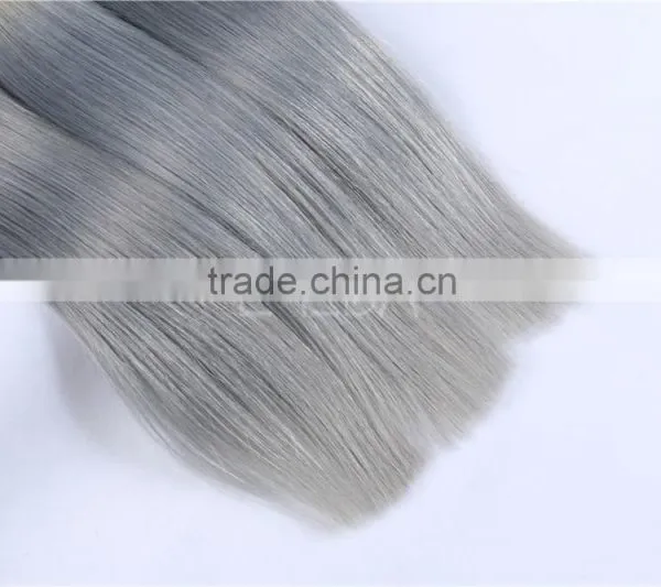 Cheap White Silver Human Hair Extensions photo-4