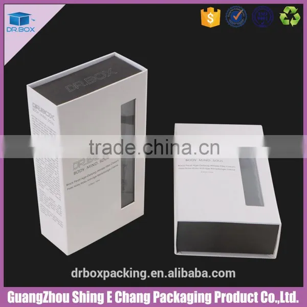 Black Pearl Paper Printing Cosmetic Cardboard Box With Transparent Window photo-3