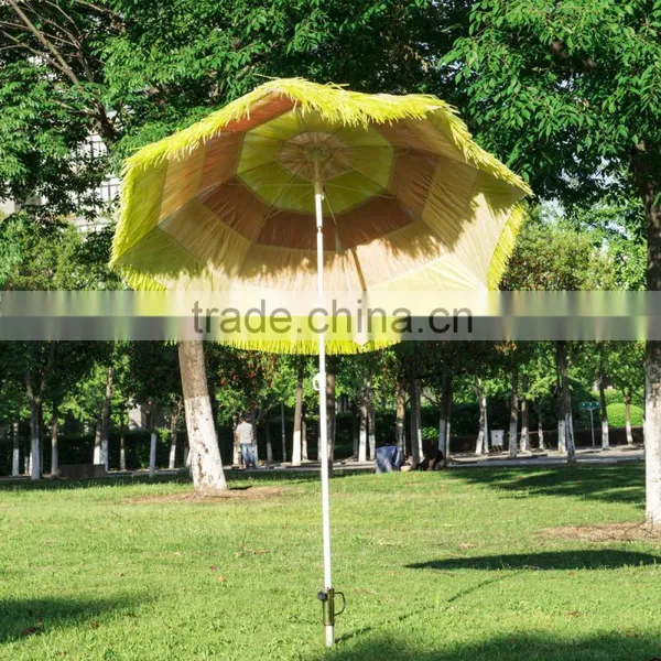 Outsunny Outdoor Straw Beach Patio Umbrella Parts Stand Mixed Color Umbrella Promotional photo-4