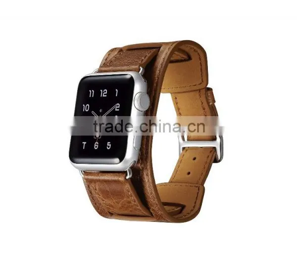 ICARER Double Bukle Genuine Leather Watch Band For 38mm Apple Watch Bracelet With 3 Wear Method With Watchband Connector MT-4831 photo-2
