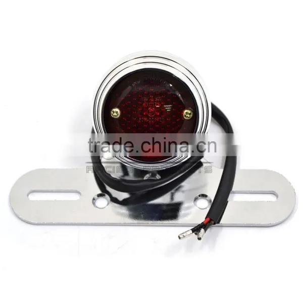 BJ-LPL-035 Billet Aluminum Universal Chrome Motorcycle Brake Lights LED Motorcycle Tail Light photo-2